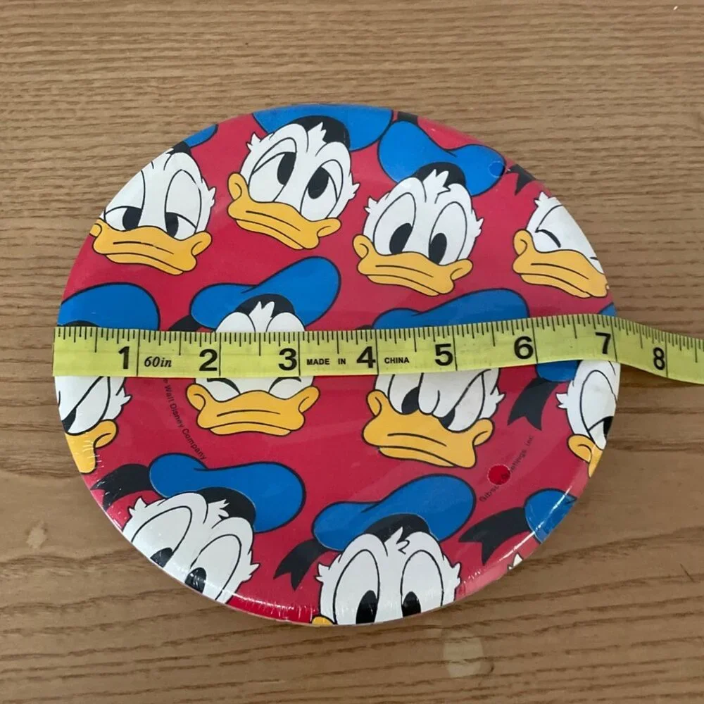 Vtg Gibson Disney Donald Duck Deep Dish Birthday Party Plates 7 Inch Set 8 1980s